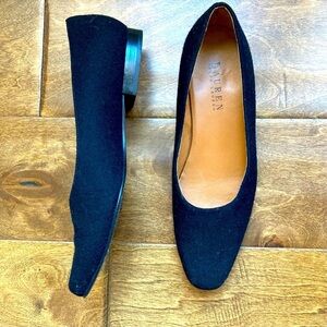 LAUREN RALPH LAUREN Black Flats Leather Sole Shoes size 6B